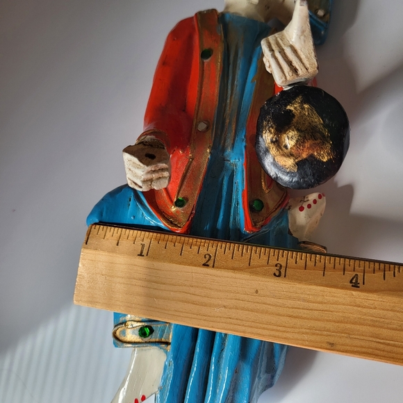 Vintage Carved Wooden Folkart Musician Figure Wall Hanging - Picture 16 of 16